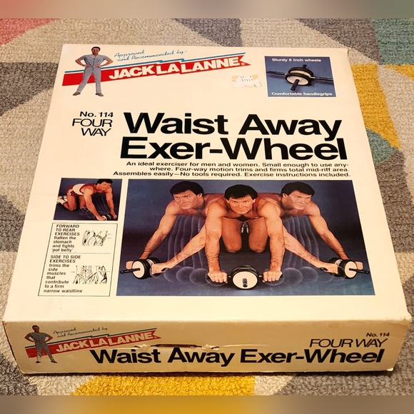 NEW IN UNOPENED BOX VINTAGE Jack LaLanne No. 114 Four Way Waist Away Exer-Wheel - Picture 1 of 9